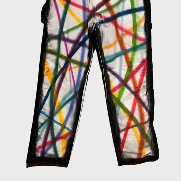 Dickies White Relaxed Fit Painter’s Pants - Painted Design (30x30) NWOT - Picture 3 of 8